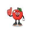 Cartoon mascot of apple number 1 fans