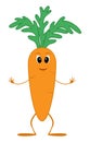 Cartoon mascot carrot character isolated on white