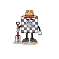 Cartoon mascot of chessboard farmer