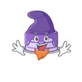 Cartoon mascot of funny blueberry cake dressed as an Elf Royalty Free Stock Photo