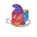 Cartoon mascot of funny rubic cube dressed as an Elf