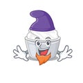 Cartoon mascot of funny sour cream dressed as an Elf