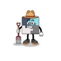 Cartoon mascot of jigsaw puzzle farmer