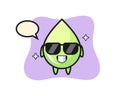 Cartoon mascot of melon juice drop with cool gesture