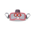 A cartoon mascot of vr glasses in a fantastic Super hero character Royalty Free Stock Photo