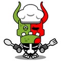 cartoon mascot zombie demon chef