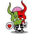 cartoon mascot zombie demon love