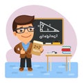 Cartoon Math Teacher Royalty Free Stock Photo