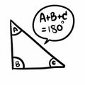 cartoon of mathematics math, triangle shape