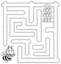 Cartoon Maze Game Education For Kids Help The Bee Reach The Alley With Flowers
