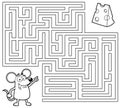 Cartoon Maze Game Education For Kids Help The Mouse Get To The Cheese Royalty Free Stock Photo