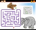 Cartoon maze or labyrinth game Royalty Free Stock Photo