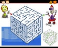 Cartoon maze or labyrinth game Royalty Free Stock Photo