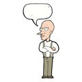 cartoon mean old man with speech bubble Royalty Free Stock Photo