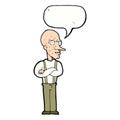 cartoon mean old man with speech bubble Royalty Free Stock Photo