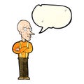 cartoon mean old man with speech bubble Royalty Free Stock Photo