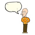 cartoon mean old man with speech bubble Royalty Free Stock Photo