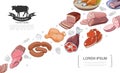 Cartoon Meat Food Concept Royalty Free Stock Photo