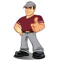 Cartoon mechanic handyman workman