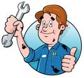 Cartoon mechanic logo