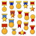 Cartoon medals set Royalty Free Stock Photo