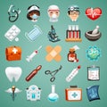 Cartoon medical icons set Royalty Free Stock Photo