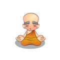 Cartoon Meditating Monk Illustration