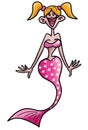 Cartoon mermaid with little white daisies on her tail vector