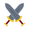 Cartoon metal cross broadswords Royalty Free Stock Photo