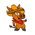 Cartoon mexican donkey Royalty Free Stock Photo