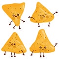 Cartoon Mexican nachos chips. Vector illustration