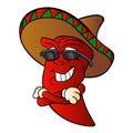 Cartoon mexican pepper.