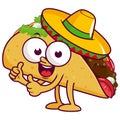Cartoon Mexican taco. Vector illustration Royalty Free Stock Photo