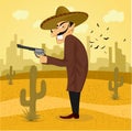 Cartoon mexican wearing a huge sombrero Royalty Free Stock Photo