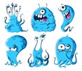 Cartoon microbes bacteria monsters Royalty Free Stock Photo