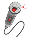 Cartoon microphone, vector illustration