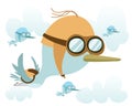 Cartoon migrate bird Royalty Free Stock Photo
