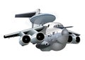 Vector Cartoon AWACS Plane Il-76 Mainstay