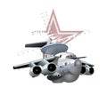 Cartoon Military Airplane Royalty Free Stock Photo
