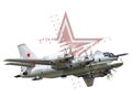 Cartoon Military Airplane Royalty Free Stock Photo