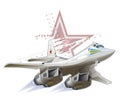 Cartoon Military Airplane Royalty Free Stock Photo