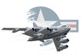 Cartoon Military Airplane Royalty Free Stock Photo