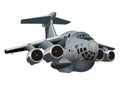 Cartoon Military Cargo plane Il-76 Candid