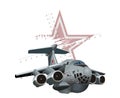 Cartoon Military Airplane Royalty Free Stock Photo