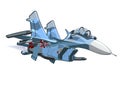 Vector Cartoon Fighter Plane Su-35 Flanker