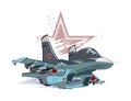 Cartoon Military Airplane Royalty Free Stock Photo