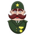 Cartoon military General, vector illustration Royalty Free Stock Photo