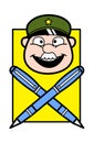 Cartoon Military Man Pen Mascot