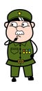 Cartoon Military Man thinking seriously Royalty Free Stock Photo