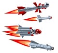 Cartoon military missile set